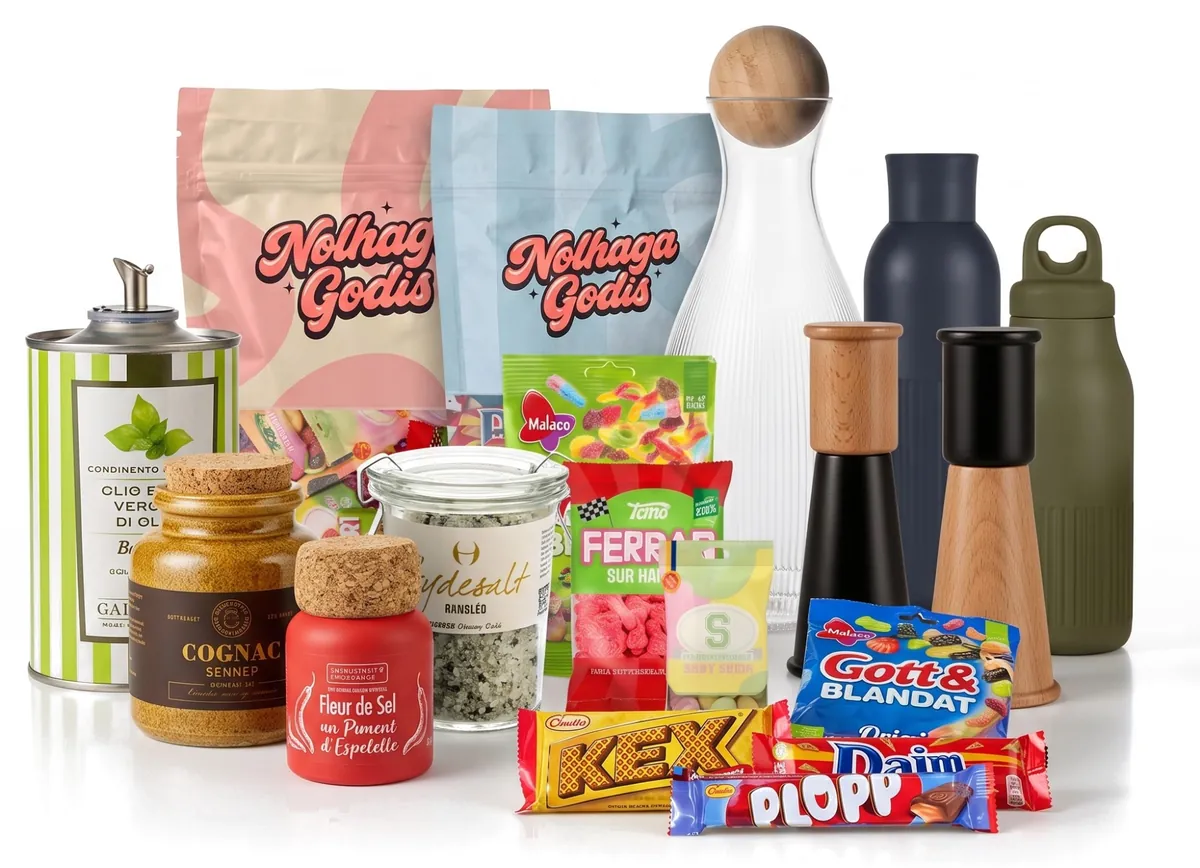 Godis och produkter från Nolhagas sortiment